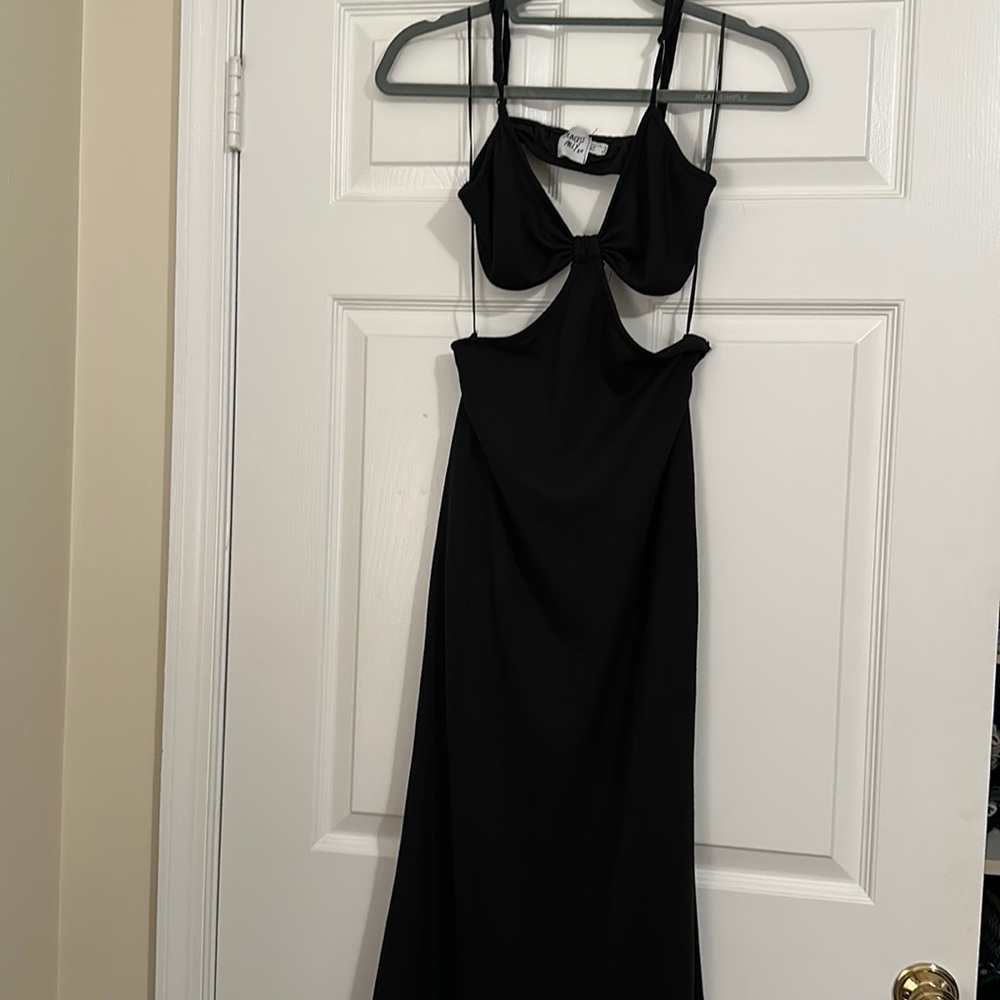 Princess Polly Black Midi Dress with cutouts